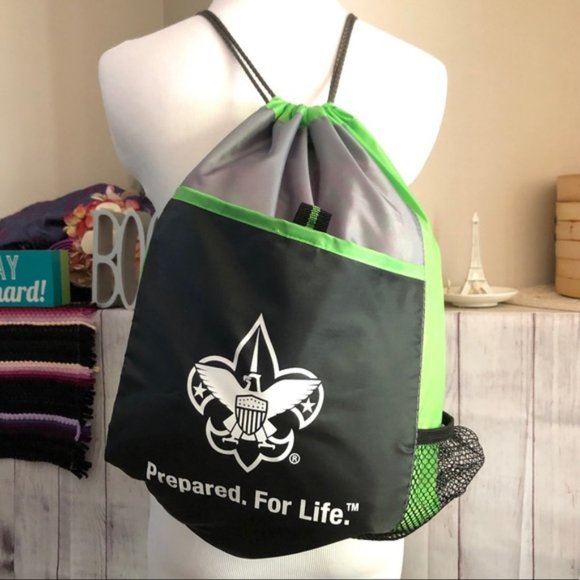 Nylon Drawstring Bag BSA Lime Green Black NEW - Picture 2 of 14